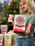 Lisa Hogan with Candy Cane Amarylis